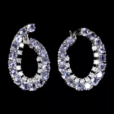 Round Blue Tanzanite 3mm Simulated Cz Gemstone 925 Sterling Silver Earrings • $9.50