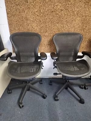 £399 • Buy Herman Miller Aeron Swivel Mesh Chair Size A. Office Mesh Desk Chair  3 Lever 