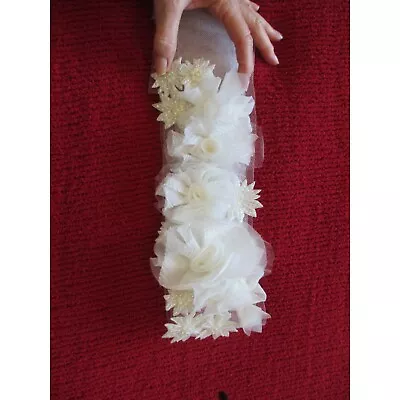 Vera Wang White Bridal Cream/white Colored Floral Blingy Sash For Wedding Dress • $84.15