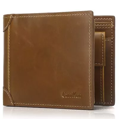 Mens Wallet Super Large Capacity Bifold RFID Blocking Wallet With Coin Pocket... • $17.27