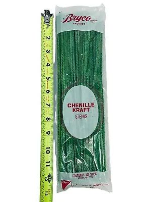 12  1Vintage Bryco Chenille Kraft Stems Pipe Cleaners 100/pack Light Green Craft • $16.95