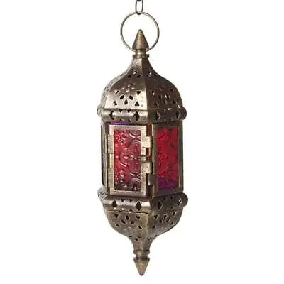 Vintage Hanging Candle Lanterns Glass Metal Moroccan Candle Holder Home Decor  • $30.95