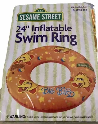 Vintage Big Bird Sesame Street 24  Inch Inflatable Swim Ring Pool Beach By Rand • $19.98