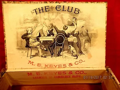 C1900  The Club Cigar Box  - M E Keyes   --     EX RARE  Label • $145