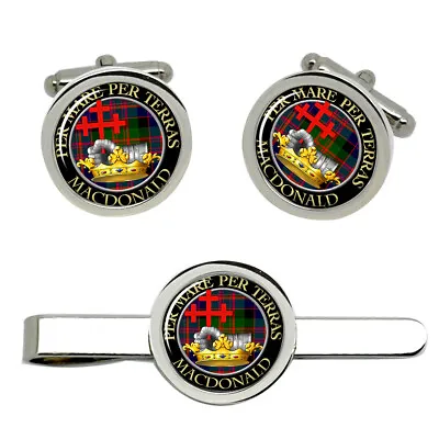 Macdonald Of Macdonald Scottish Clan Cufflinks And Tie Clip Set • $29.58