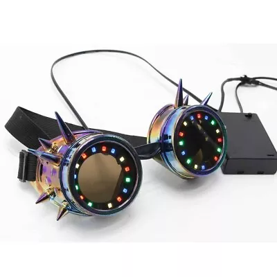 £16.99 • Buy LED Steampunk Goggles Rainbow Goggles Retro Light Up Rainbow Rave Glasses