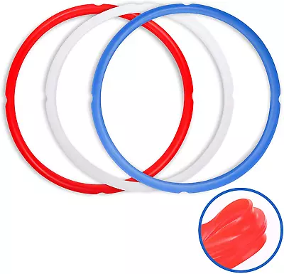 Sealing Rings For Instant Pot Accessories Of 6 Qt Models - Red Blue And Clear  • $10.58