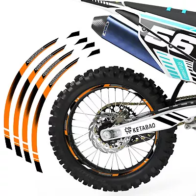 A01B Orange 21  18 Inch Wheel Rim Tape Decal Sticker For TM Racing Dirt Bike • $28.13