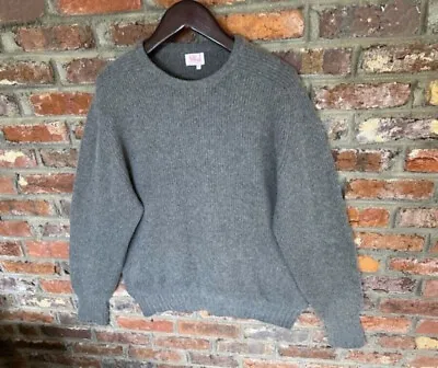 N.Peal 100% Pure Cashmere Knit Sweater Gray Scotland XL/XXL THICK • $249