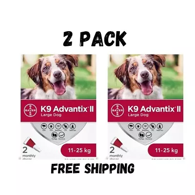 2 PACK. K9 Advantix II Flea And Tick Prevention For Large Dogs (21-55 Lbs)  • $73.99