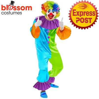 CA2766 Circus Funny Clown Jester Joker Birthday Adult Dress Up Book Week Costume • $50.29