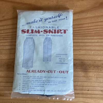 £7.99 • Buy Vintage 1960’s  Make It Yourself Slim-Skirt/Wiggle Skirt
