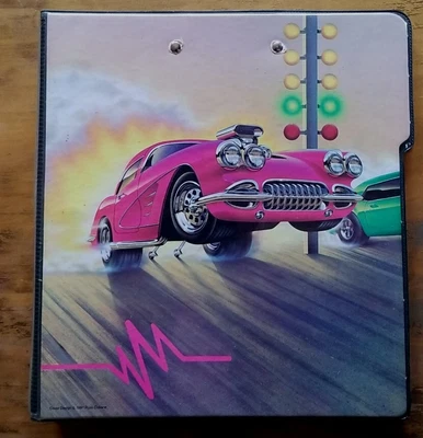 $30 • Buy Vintage Trapper Keeper Mead Fast Lane Hot Rods Classic Cars Notebook Binder 