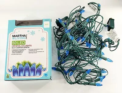 Martha Stewart Living 50 LED Blue Crystal String Lights 16.3 Ft Lighted Length • $9.99