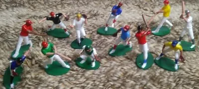 Vintage Lot Of 12 Baseball Player Figures Hard Plastic Toys Cake Toppers 2.5  • $21.25