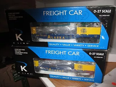 (2) K-Line O GAUGE #K661-1011 Alaska Flatcar W/ '98 Ford Pickup & Figure~ NEW • $59.99