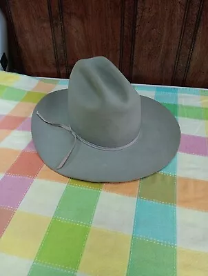 VTG Stetson 5 X Beaver Silver/Grey Cowboy Hat Size 6 7/8 Western Hat • $36