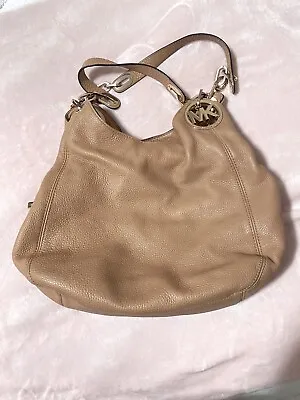 Michael Kors Fulton Luggage Acorn/brown Gold Chain Large Shoulder Tote • $98