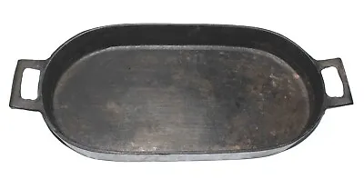 Vintage Cast Iron Sportsman Oval Grill Griddle Pan Shallow Fish Fryer • $99.99