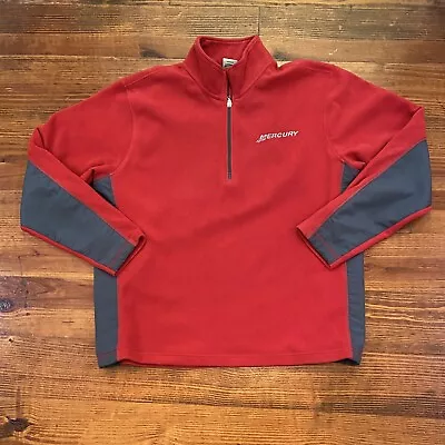 Mercury Pullover Shirt Sweatshirt Long Sleeve 1/4 Zip Red Dark Gray Size L • $32