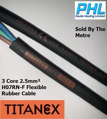 Titanex H07RN-F Flexible Rubber Mains Cable 3G2.5mm² Audio / Visual Per Metre • £2.68