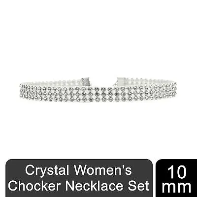 £2.49 • Buy Crystal Women's Chocker Necklace Set, 10mm Or 16mm Or 25mm