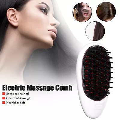 Electric Infrared Laser Hair Care Comb Vibrating Massager Hair Growth Care Brush • £12.66