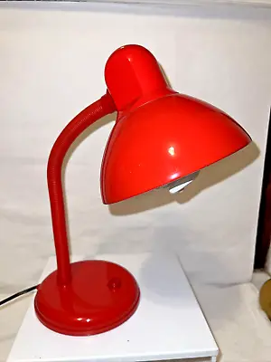 Vintage Memphis Milano Style Desk Table Gooseneck Lamp Red 1980s-90s Hong Kong • $84.99