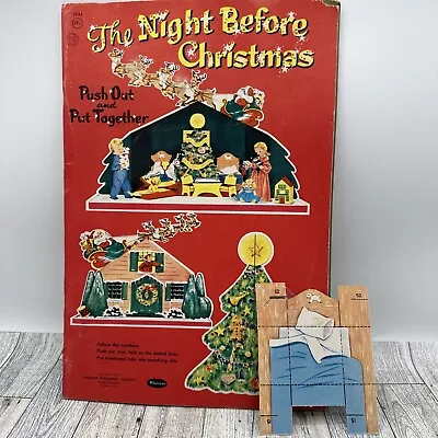 Vintage 1944: Night Before Christmas Playbook Whitman Push Out Put Together FLAW • $50.99