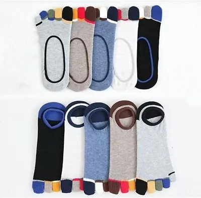 5Pack Five Finger Toe Ankle NoShow Sport Casual Soft Solid Men Cotton Socks 7-11 • $12.99