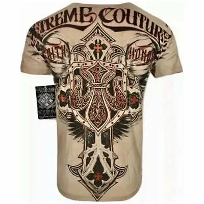 Xtreme Couture By Affliction Men's T-Shirt LOCKDOWN Biker Cross S-3XL • $25.95