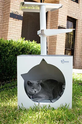 Waterproof Outdoor Cat Tree - Designed To Be Left Outside - Shelter & Fun • $257