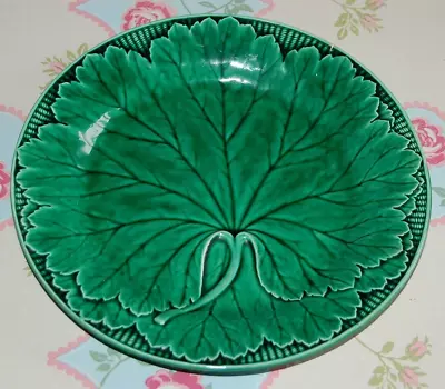 Antique Wedgwood Majolica Green Cabbage Leaf Plate Chip To Rim 8  Diameter • £9.99