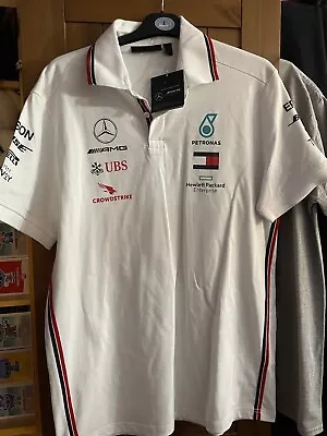 Mercedes F1 Team Polo Shirt Size L BNWT • £20