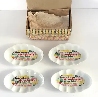 4 Vintage Ice Cream Banana Split Oval Dishes In Box~~Made In Japan • $29.95