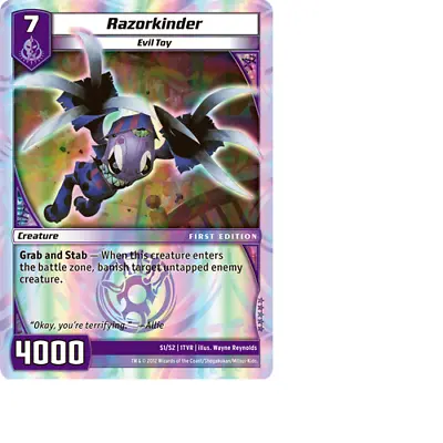 Kaijudo X1 RAZORKINDER Super Rare S1/S2 1TVR Battle Decks 1st Edition 2012 - TCG • $1.05