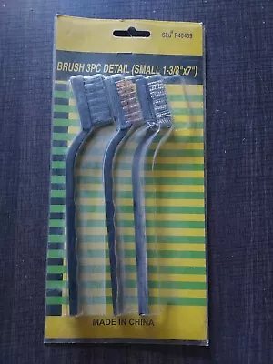   Mini Wire Brush 3 Pc. Stainless Steelbrassnylon Cleaning Detail Brushes • $0.99