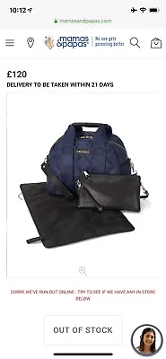 £80 • Buy TIBA + MARL Navy Blue Quilted Willow Maternity Nappy Diaper Bag Sold Out £120