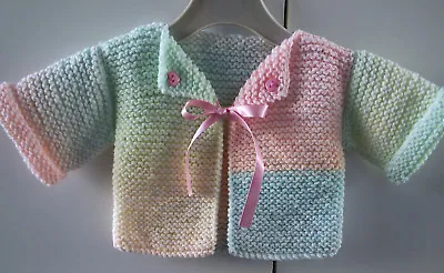 £1.89 • Buy Easy Dk Knitting Pattern All Square No Shaping Baby First Jacket Coat Cardigan 
