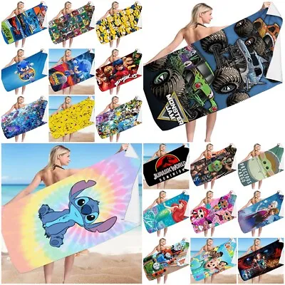 Kids Cartoon Bath Towel Swim Beach Towel Microfiber Blanket Turt 70*140cm Gift • $15.99