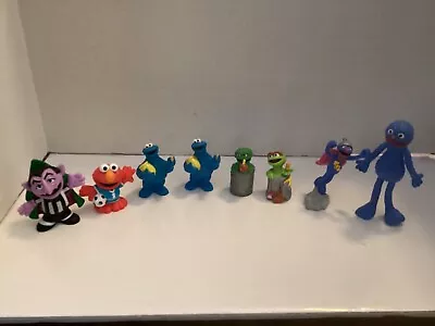 Sesame Street Pvc Figures Lot Of 8 Cookie Monster Oscar Elmo Count • $9.99