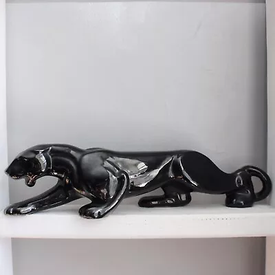 Stunning 17  Vintage MCM Royal Haeger Art Deco Black Panther Figurine  • $135