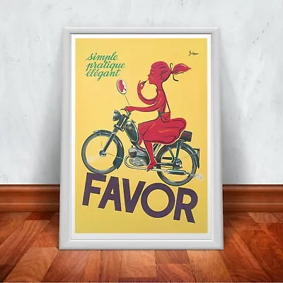 Favor Bikes Retro Vintage Wall Art Poster Print. Great Home Vintage Decor • $76.05