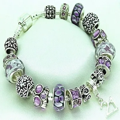 Womens Jewellery Purple Bracelet 16th 18th 21st 30th 40th 50th BIRTHDAY Gifts • £12.99