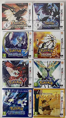 $83.70 • Buy Nintendo 3DS 2DS Pokemon X Y Ultra Moon Sun Detective Pikachu VGA WATA Selection
