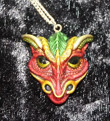 Dragon Head Necklace Pendant Oberon Red Gothic Game Of Thrones • £9