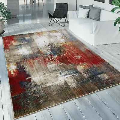 Distressed Rug Multi Coloured Colourful Living Room Rug Large Small Woven Carpet • £22.89