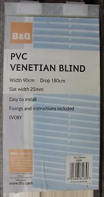 PVC Venetian Blind Ivory Colour 90cm Wide X 180cm Length Pull Cord Brackets  • £12