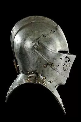 Medieval Knight Tournament Close Armor Helmet Replica Best Look 18GA SCA LARP • £110.42