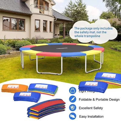 8/10/12/14FT Trampoline Safety Spring Pad Cover Reinforced Round Multi-Colour • $34.99